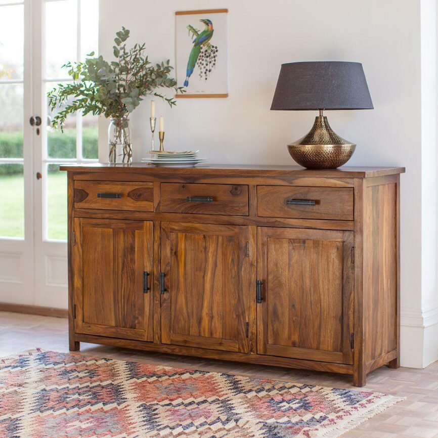 Mehran Contemporary Sheesham Wood Sideboard Cabinet #6 - Duraster