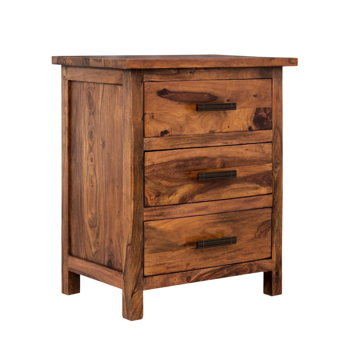 Mehranc  Contemporary Sheesham Wood Bedside Table #1 - Duraster