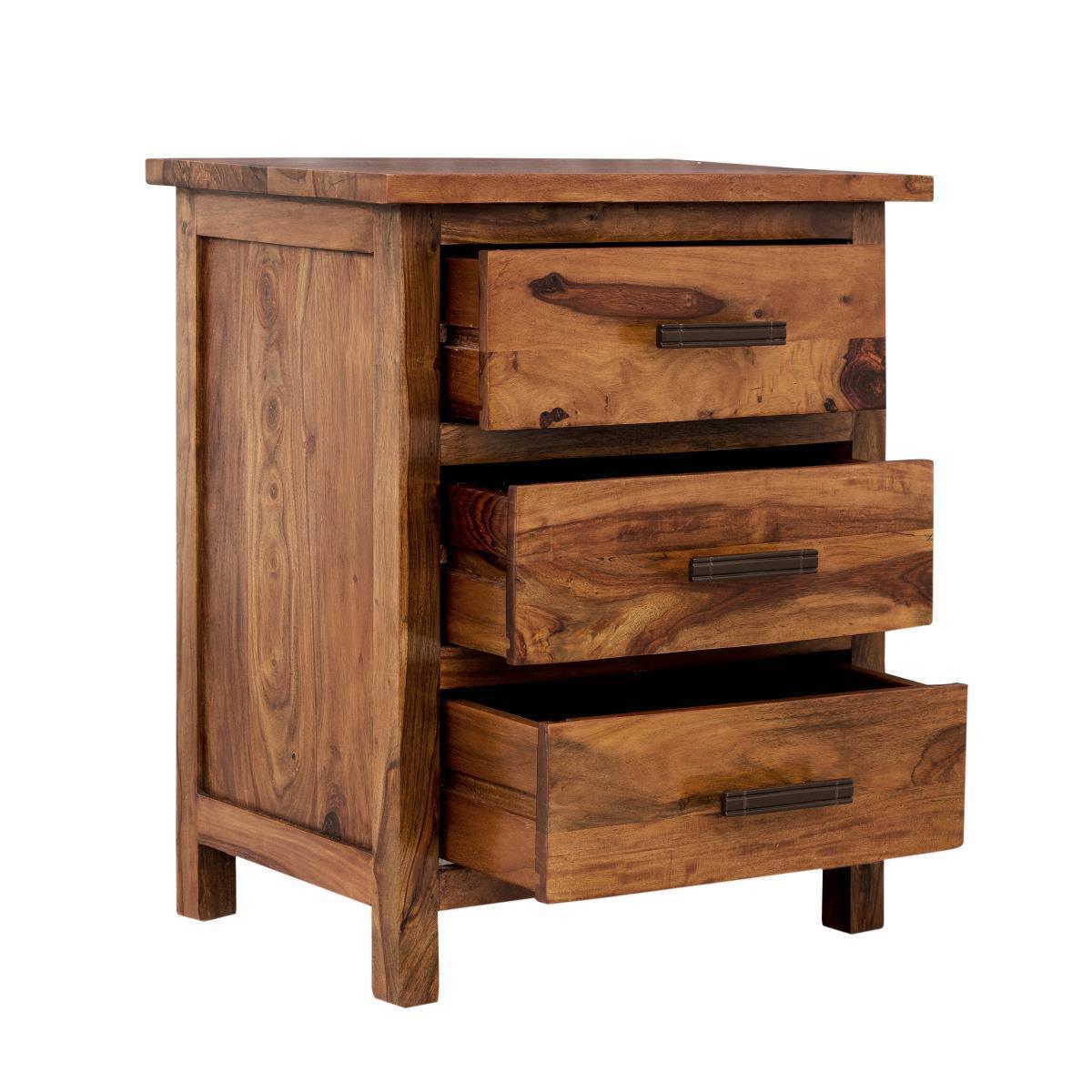 Mehranc  Contemporary Sheesham Wood Bedside Table #1 - Duraster