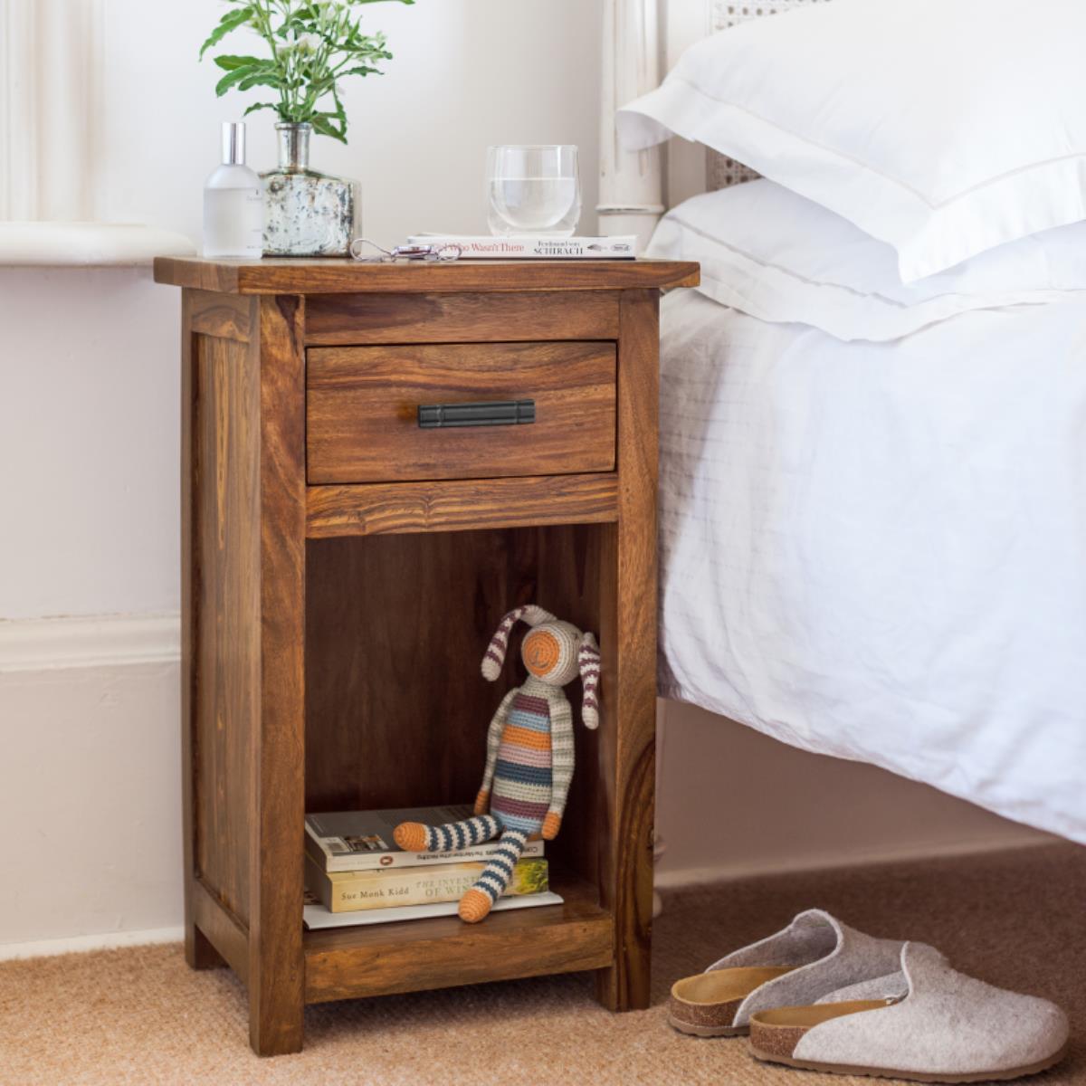 Mehran Contemporary Sheesham Wood Small Bedside #2 - Duraster