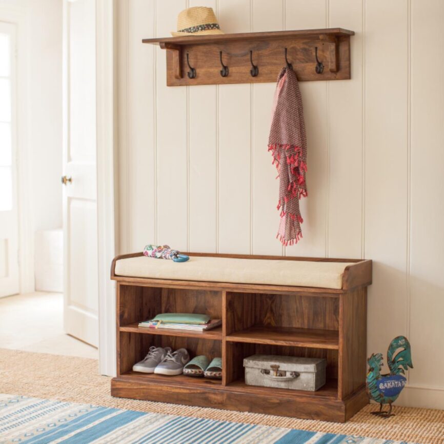 Mehran Contemporary Sheesham Wood Shoe Rack #2 - Duraster