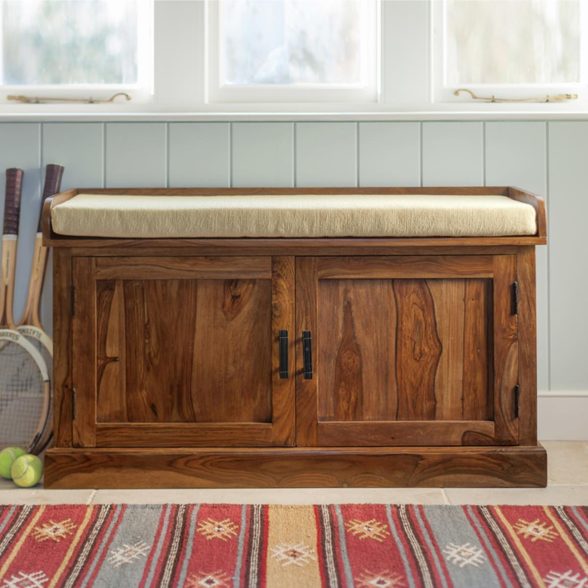 Mehran Contemporary Sheesham Wood Shoe Rack #1 - Duraster