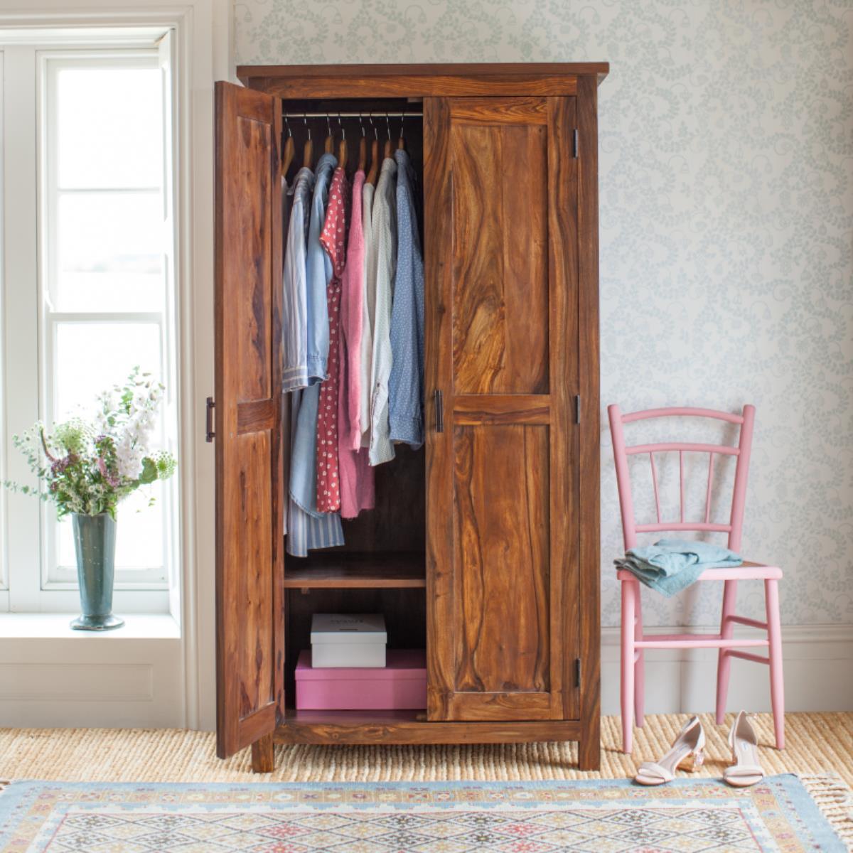 Mehran Contemporary Sheesham Wood Wardrobe #12 - Duraster