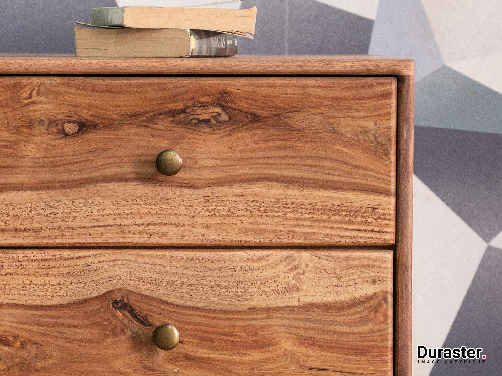 Hawkin Modern Sheesham wood 2 Drawer Bedside #1 - Duraster