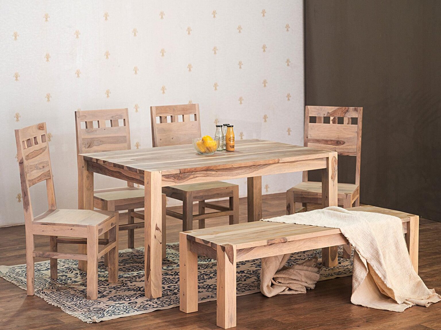 Novo Solid Sheesham wood Dining Set with Chairs (4, 6 & 8 Seater)#1 - Duraster