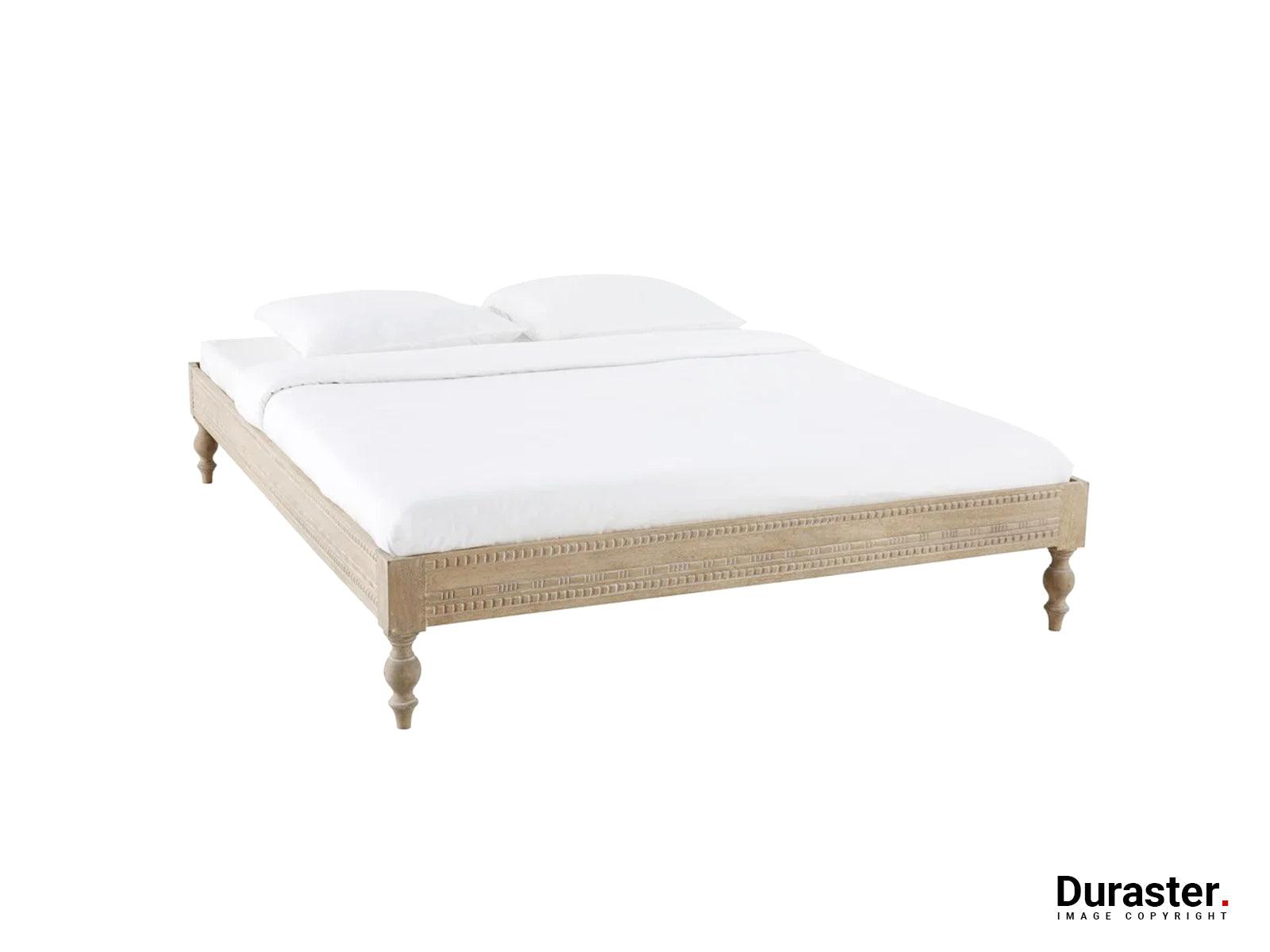 Ajenta Solid Mango wood Carved Bed #5 - Duraster