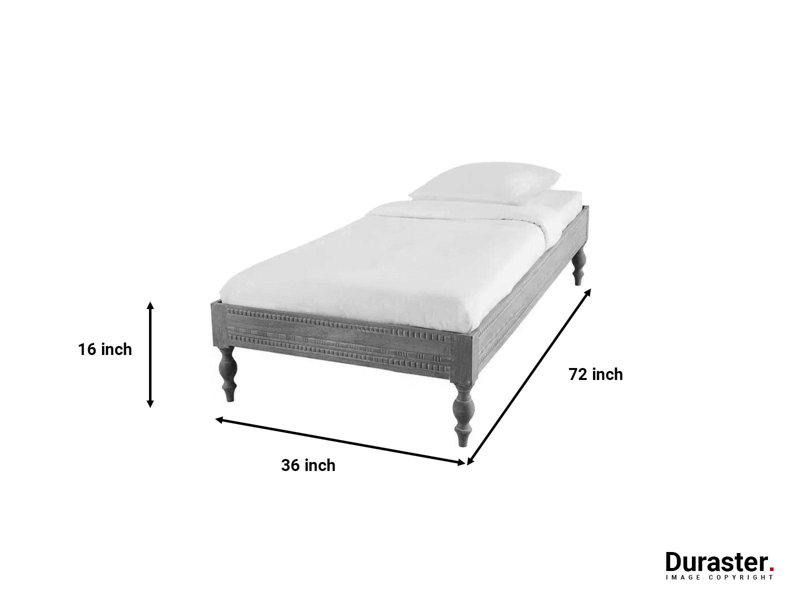 Ajenta Solid Mango wood Carved Divan #4 (36" x 72") - Duraster
