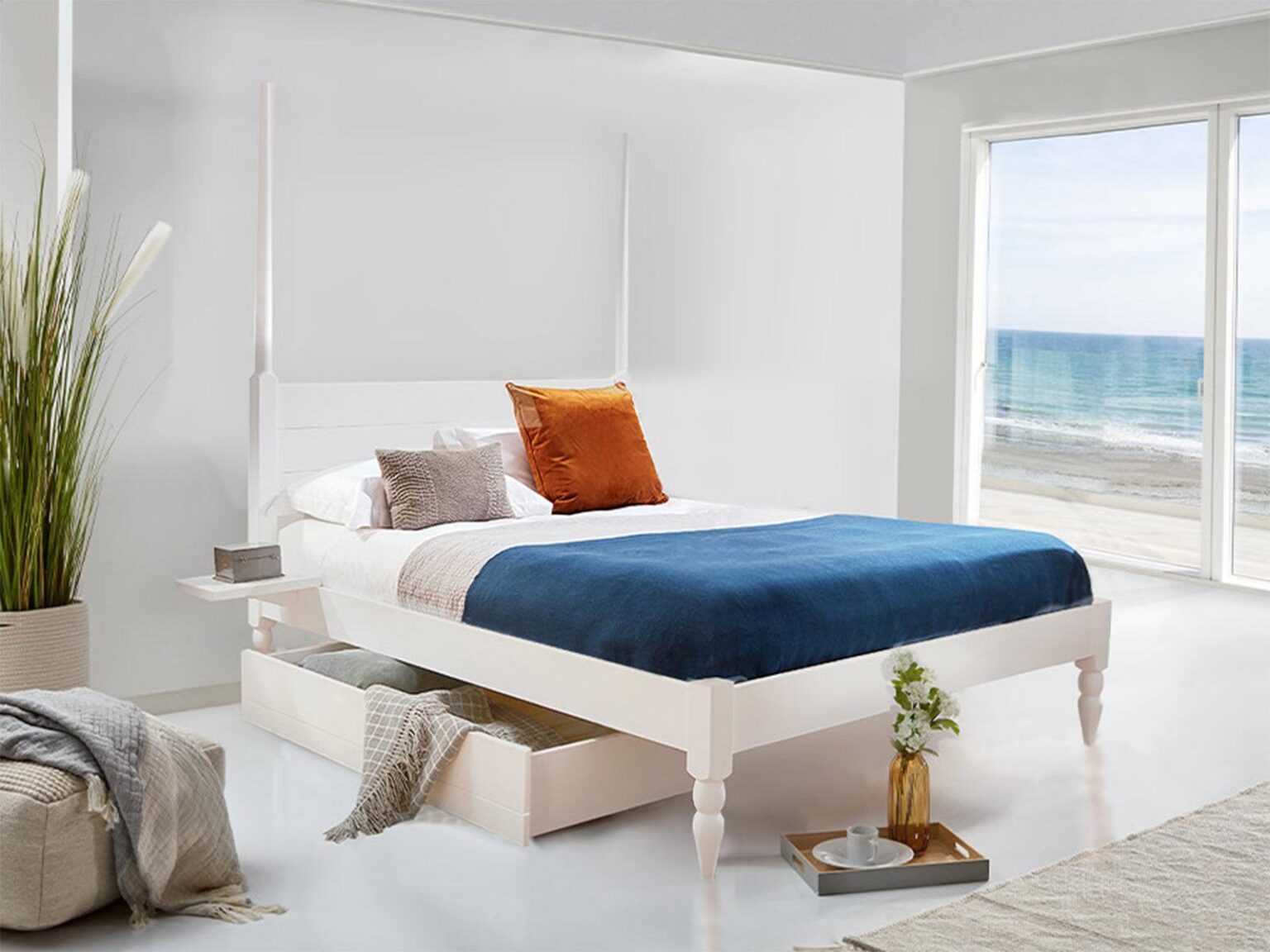 Novo Solid Acacia Wood Two-Poster Bed #8 - Duraster