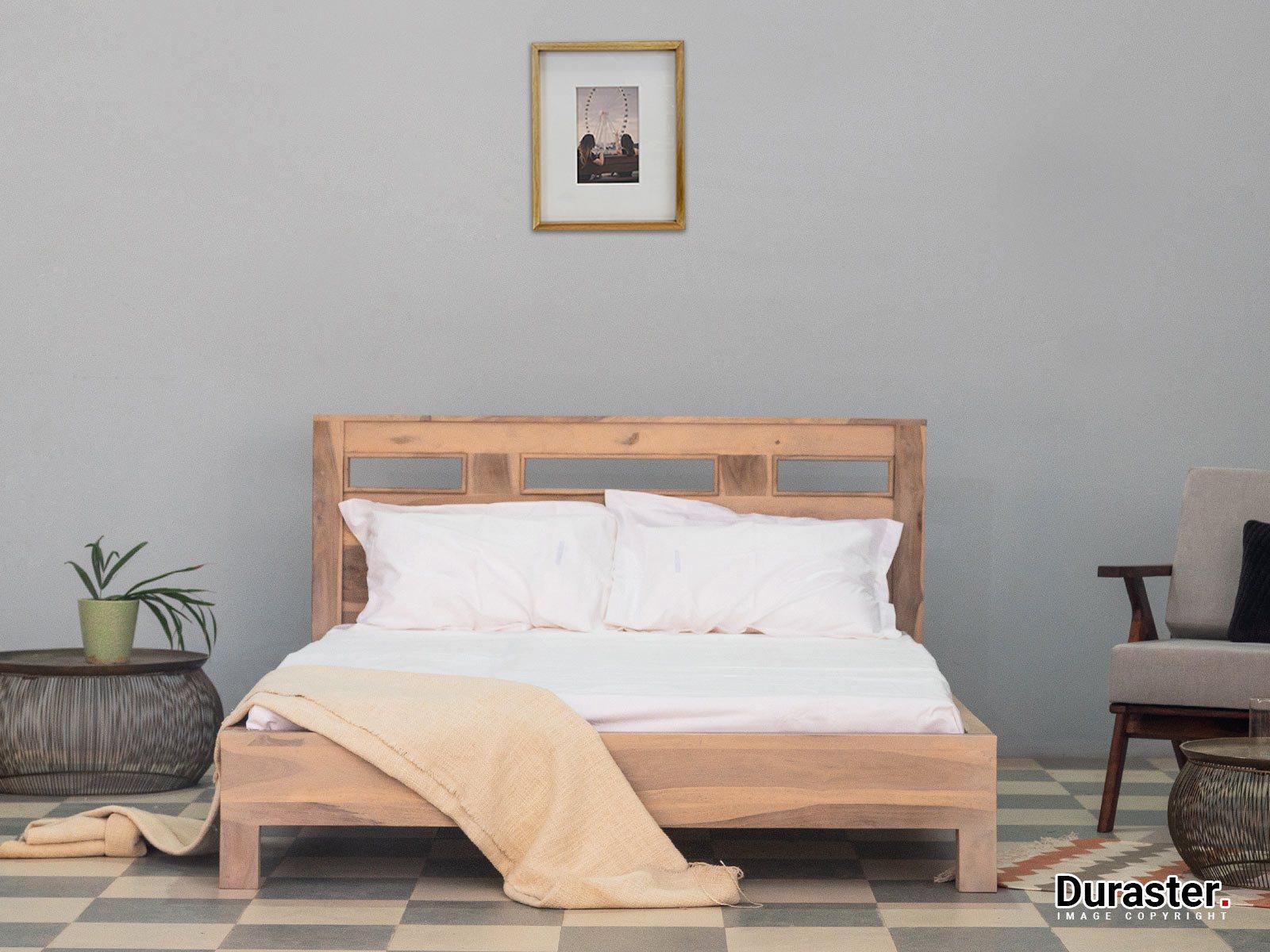 Novo Modern Sheesham Wood Single Bed Without Storage #3 (36" x 72") - Duraster