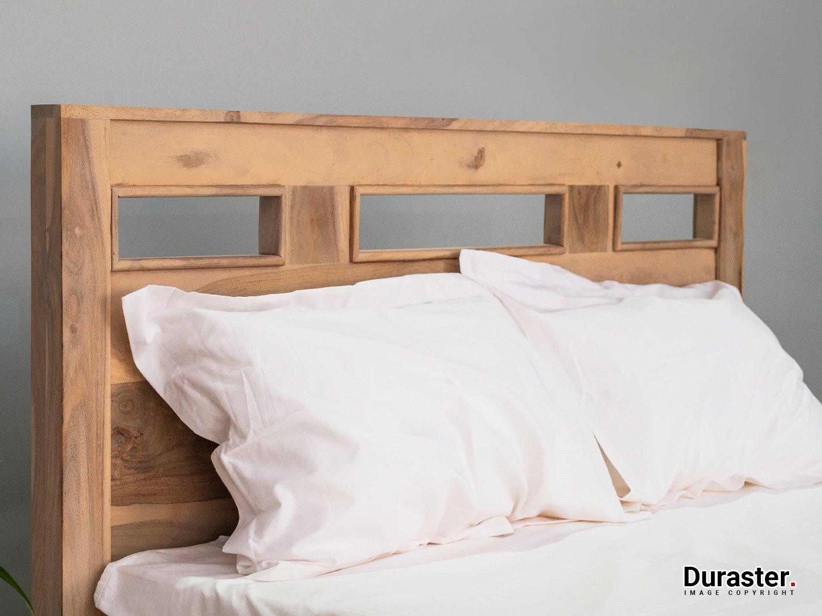 Novo Modern Sheesham Wood Single Bed Without Storage #3 (36" x 72") - Duraster