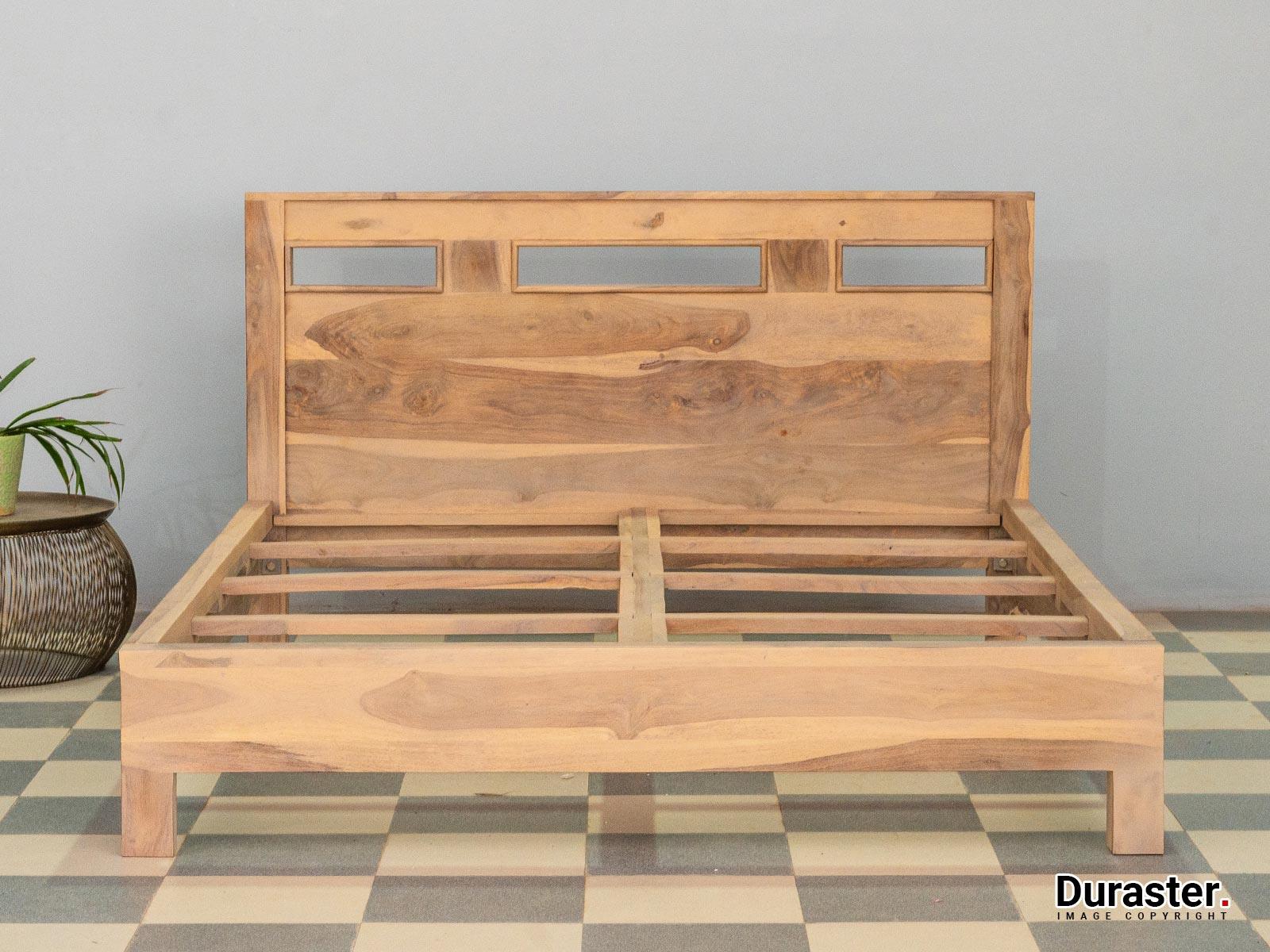 Novo Modern Sheesham Wood Single Bed Without Storage #3 (36" x 72") - Duraster