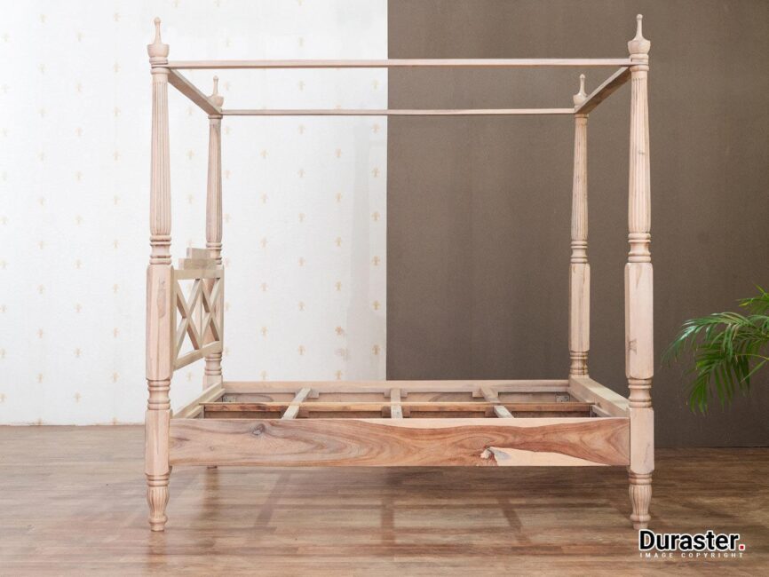 Novo Solid Sheesham wood Modern Canopy 4 Poster Bed#3 - Duraster