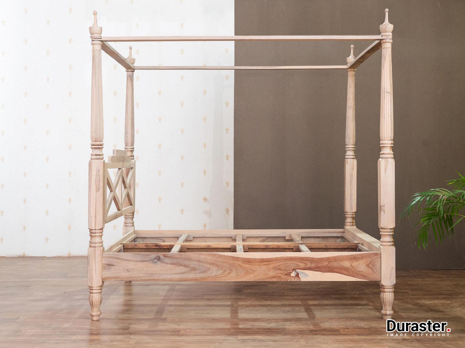 Novo Solid Sheesham wood Modern Canopy 4 Poster Bed#3 - Duraster
