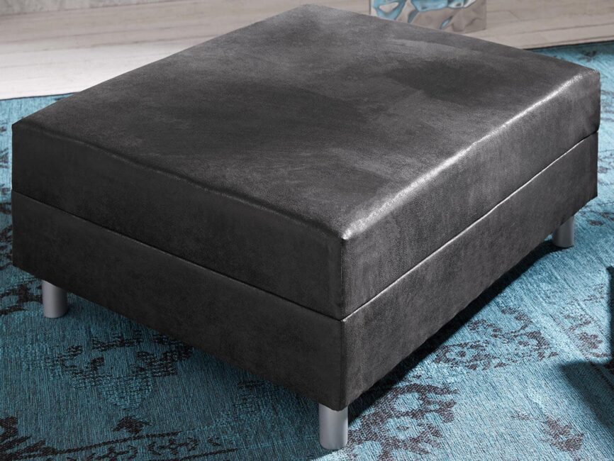 Norwich Premium Anthracite Fabric Ottoman #42 - Duraster