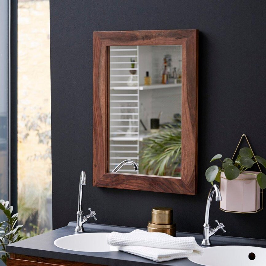 Dessart Modern Sheesham wood Wall Mirror #8 - Duraster