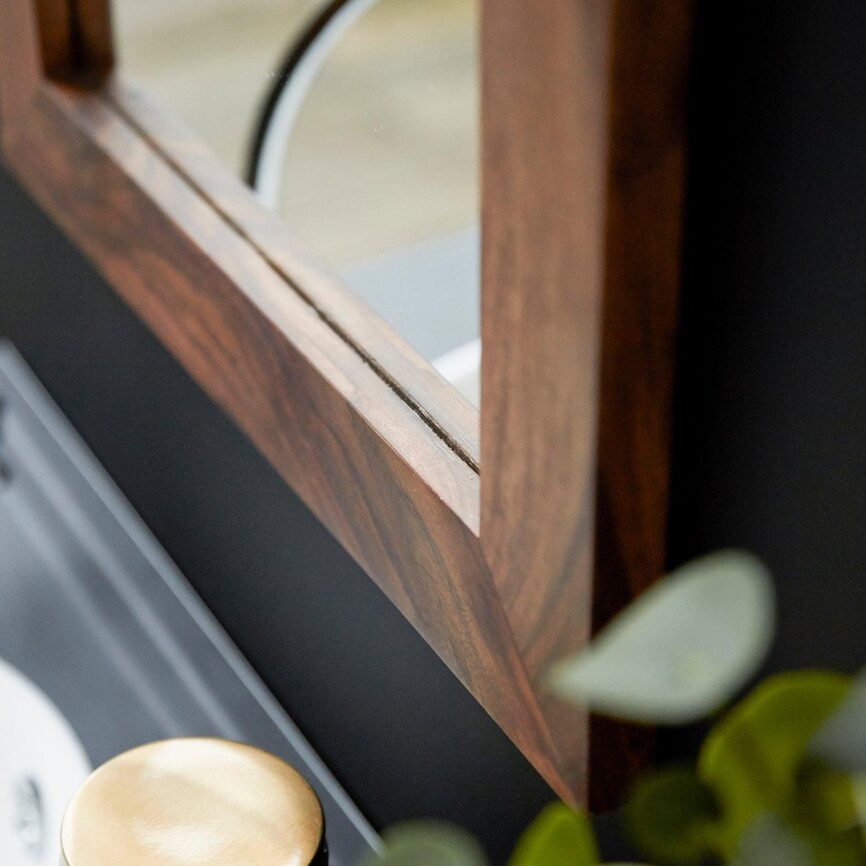 Dessart Modern Sheesham wood Wall Mirror #8 - Duraster