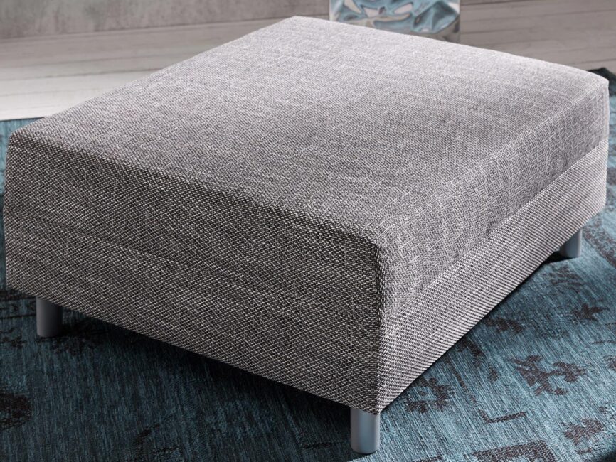 Norwich Premium Light Gray Fabric Ottoman #37 - Duraster