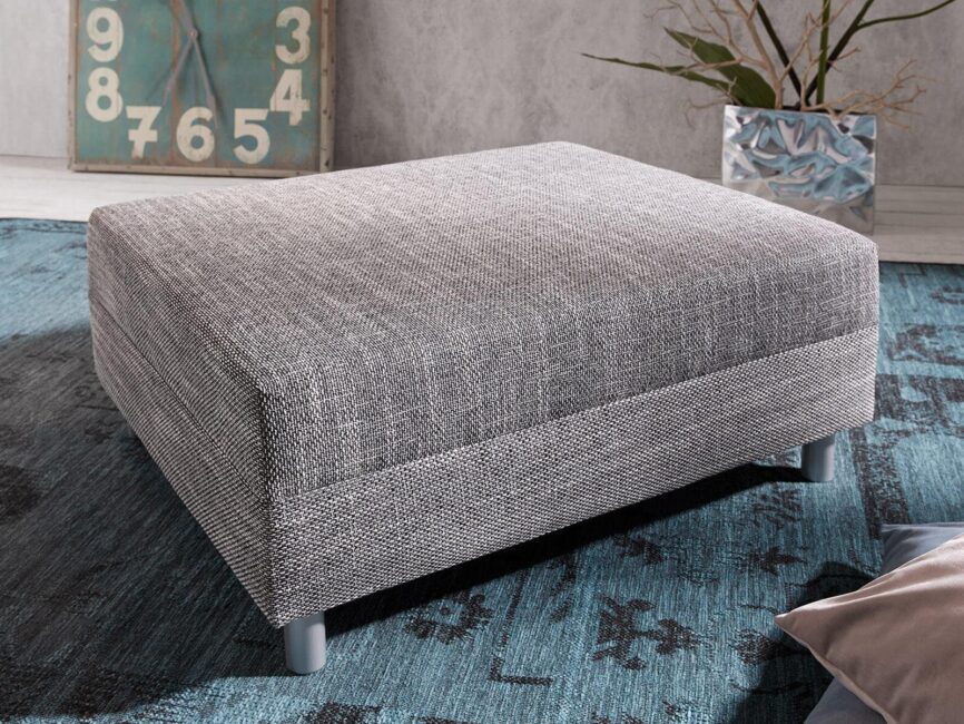 Norwich Premium Light Gray Fabric Ottoman #37 - Duraster