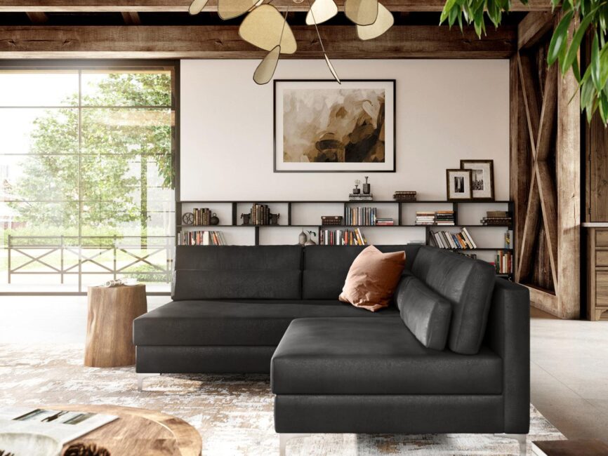 Diana Modern Anthracite Ottoman Left #27 - Duraster