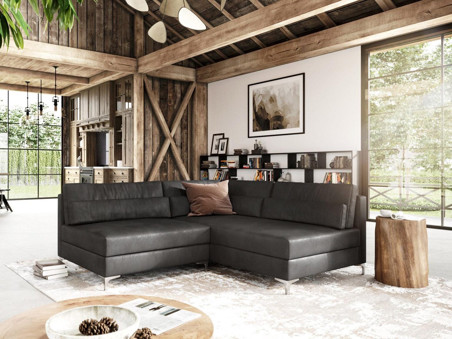 Diana Modern Anthracite Ottoman Right #26 - Duraster