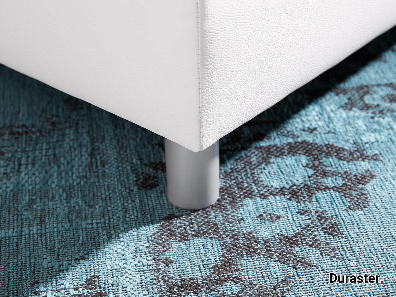 Norwich Premium White Black Fabric Ottoman #38 - Duraster