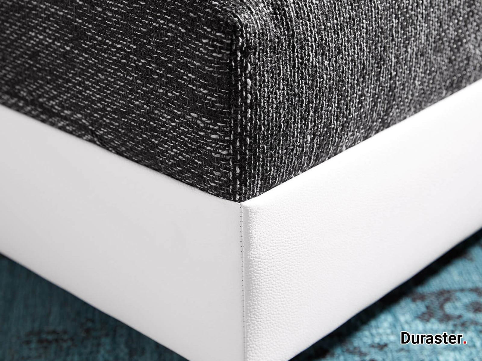 Norwich Premium White Black Fabric Ottoman #38 - Duraster