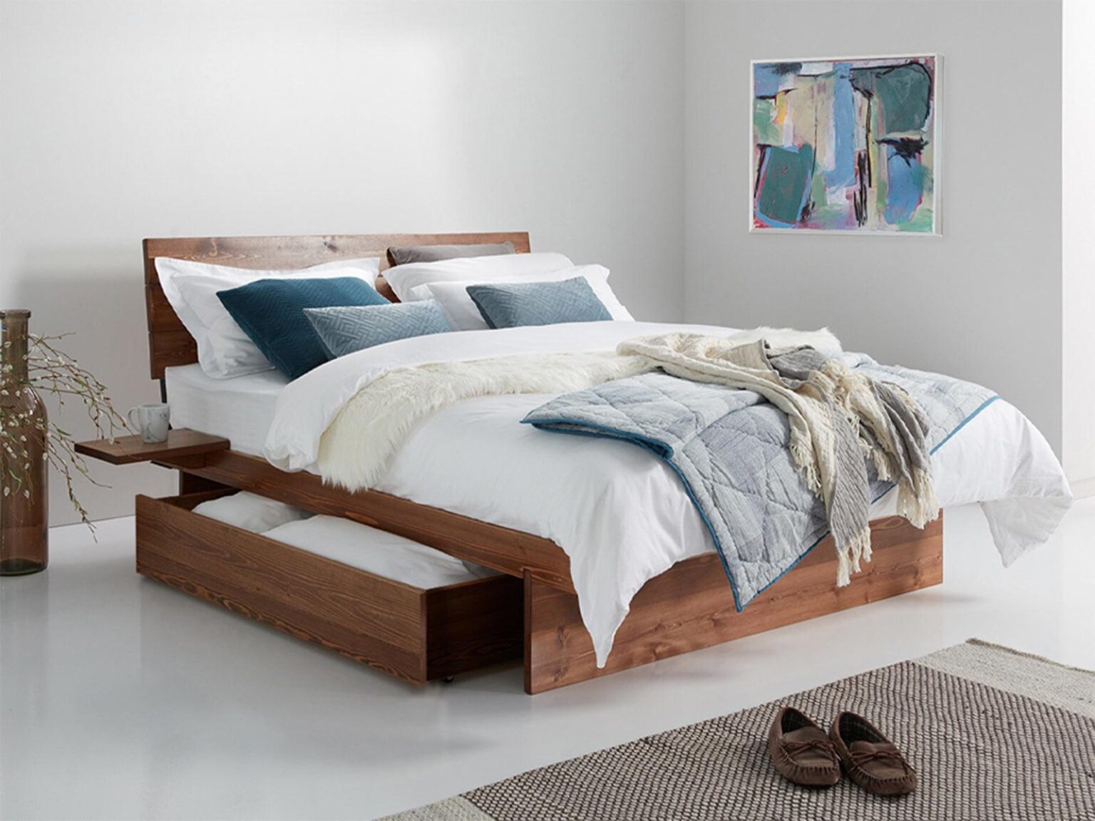 Preyas Solid Sheesham wood Storage Bed #26 - Duraster