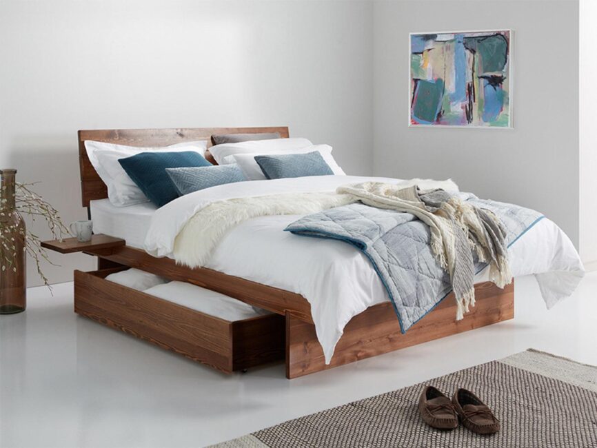 Preyas Solid Sheesham wood Storage Bed #26 - Duraster