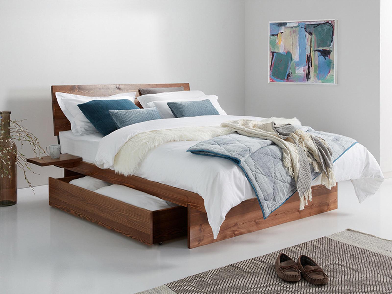 Preyas Solid Sheesham wood Storage Bed #26 - Duraster