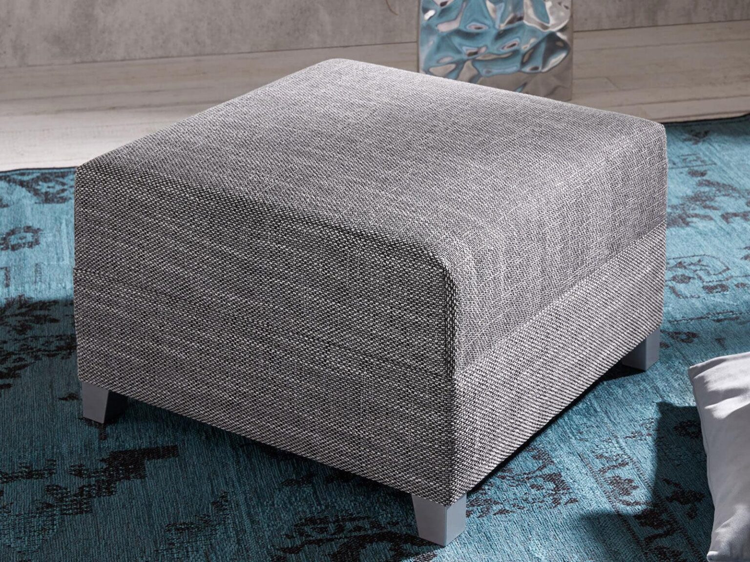 Norwich Premium Light Gray Fabric Ottoman #34 - Duraster