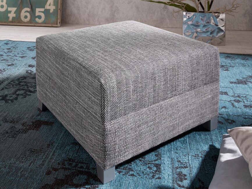 Norwich Premium Light Gray Fabric Ottoman #34 - Duraster
