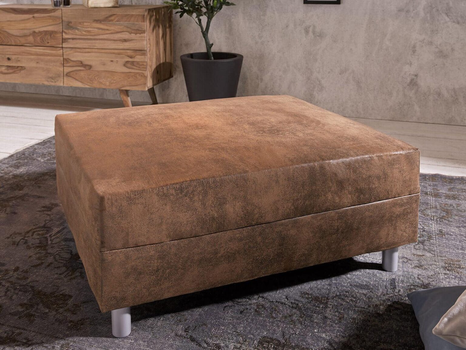 Norwich Vintage Brown Ottoman #31 - Duraster