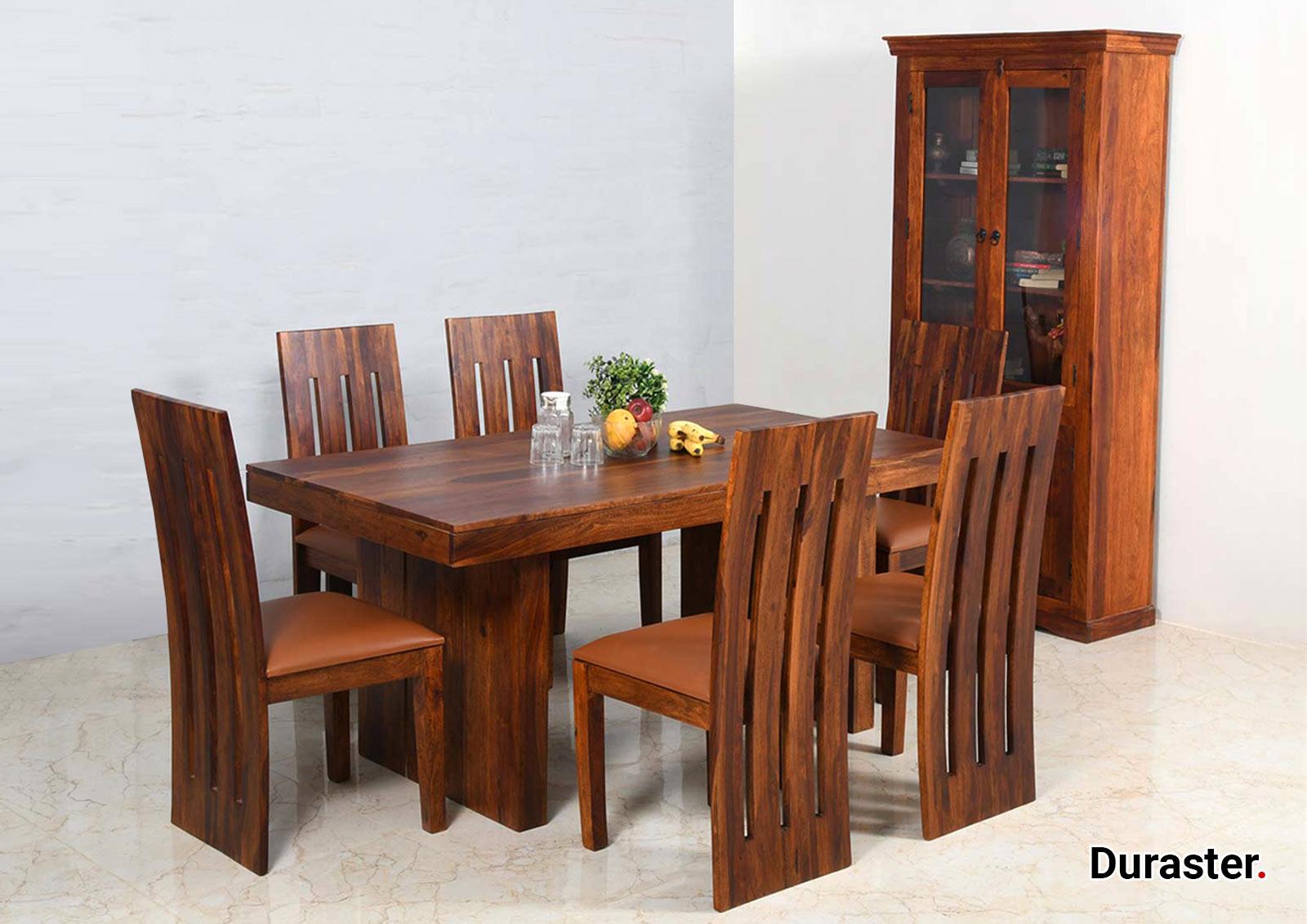 Raygoor Modern Solid Sheesham 4, 6 & 8 Seater Dining Set #1 - Duraster