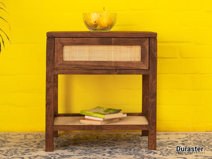Rotterdam Stylish Acacia wood Cane Side table  #2 - Duraster