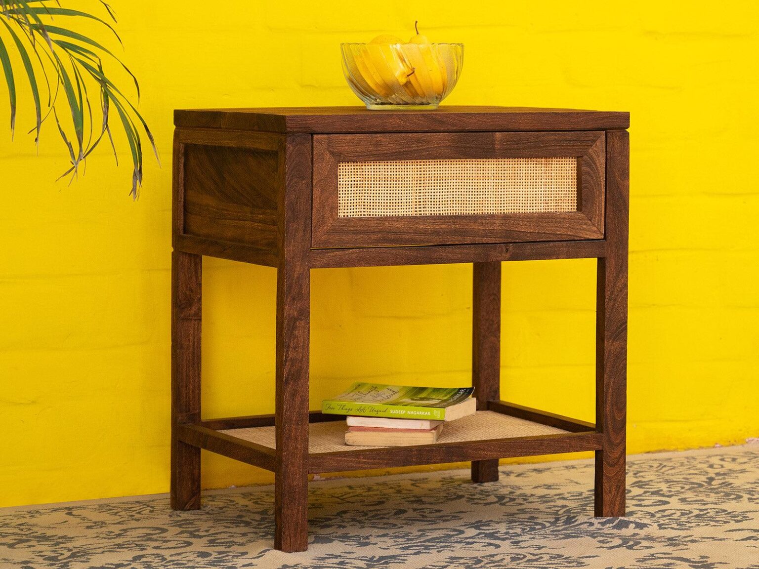 Rotterdam Stylish Acacia wood Cane Side table  #2 - Duraster