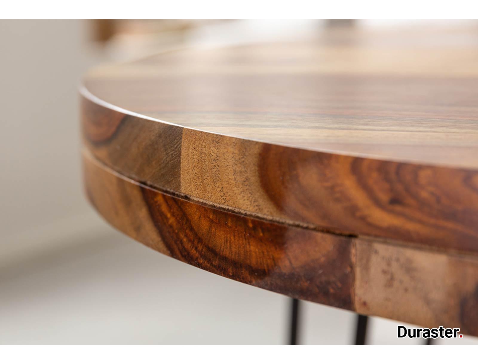 Torpedo Modern Sheesham Wood Dining Table with Iron Legs#2 - Duraster
