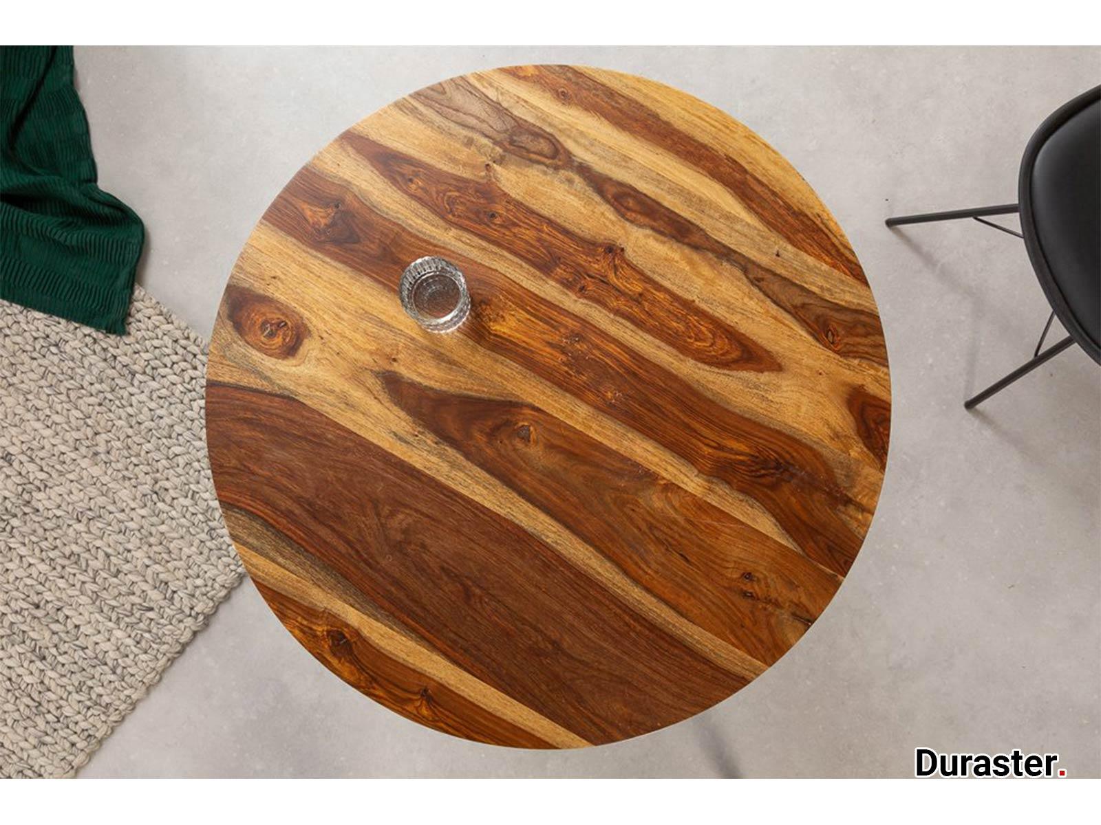 Torpedo Modern Sheesham Wood Dining Table with Iron Legs#2 - Duraster
