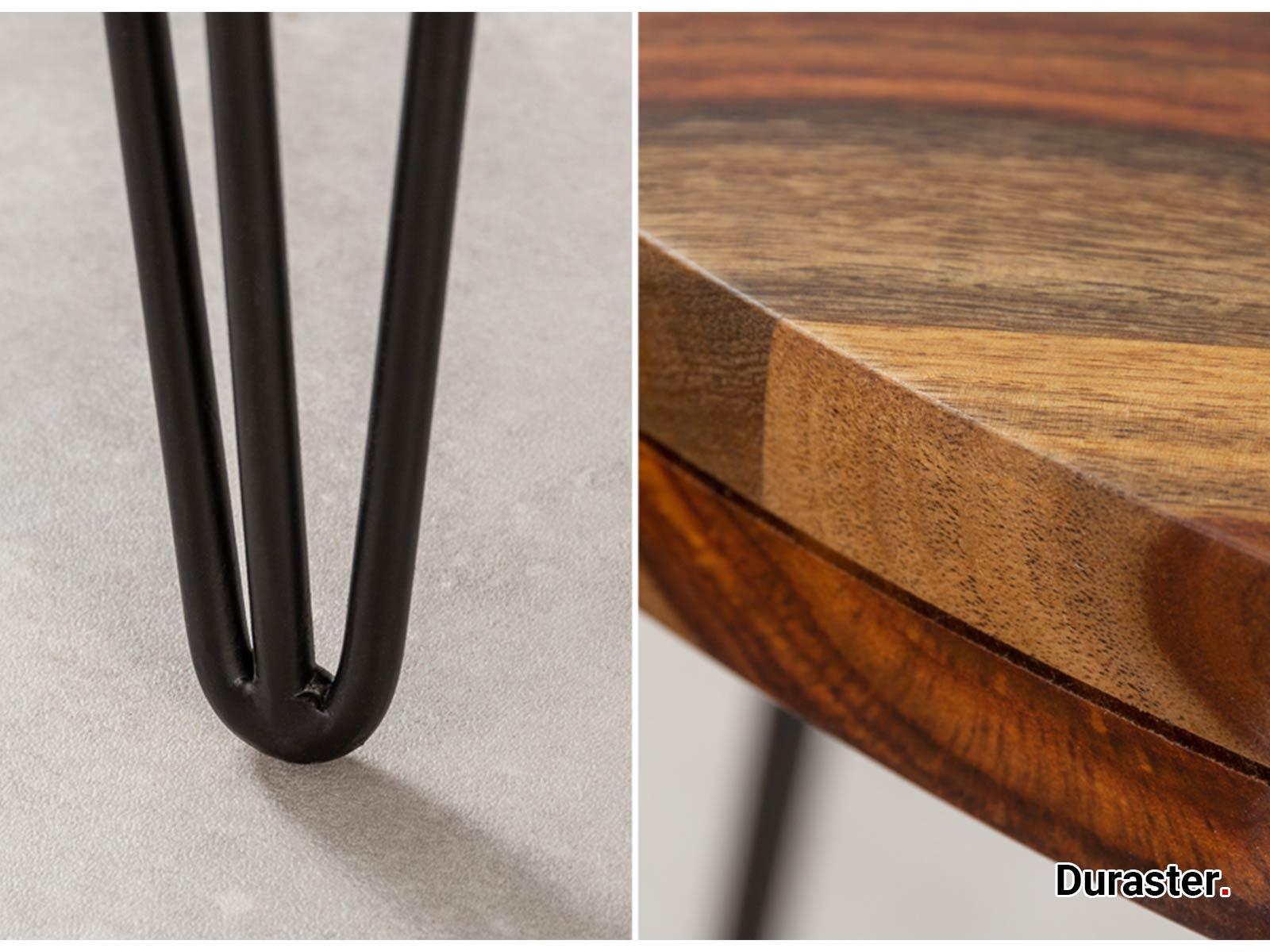 Torpedo Modern Sheesham Wood Dining Table with Iron Legs#2 - Duraster
