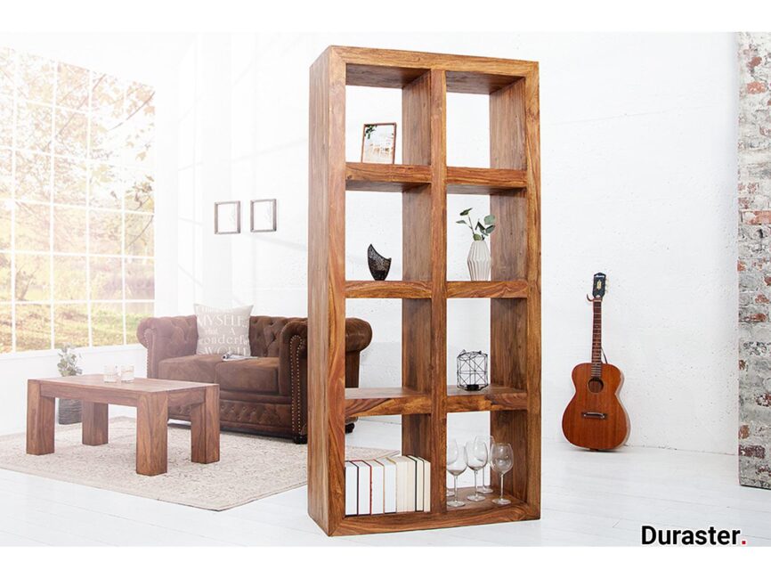 Torpedo Modern sheesham wood Room Divider Bookshelf #3 - Duraster