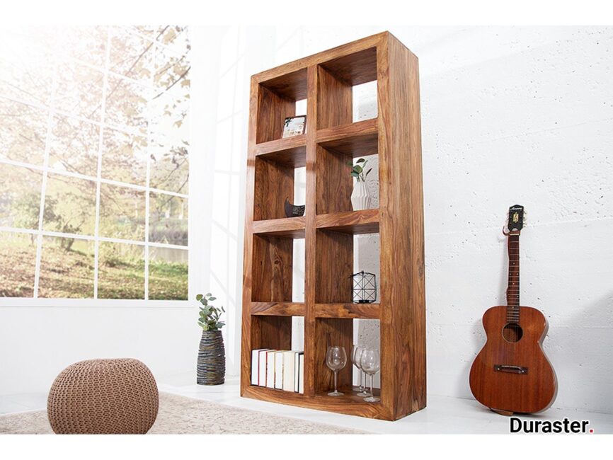 Torpedo Modern sheesham wood Room Divider Bookshelf #3 - Duraster