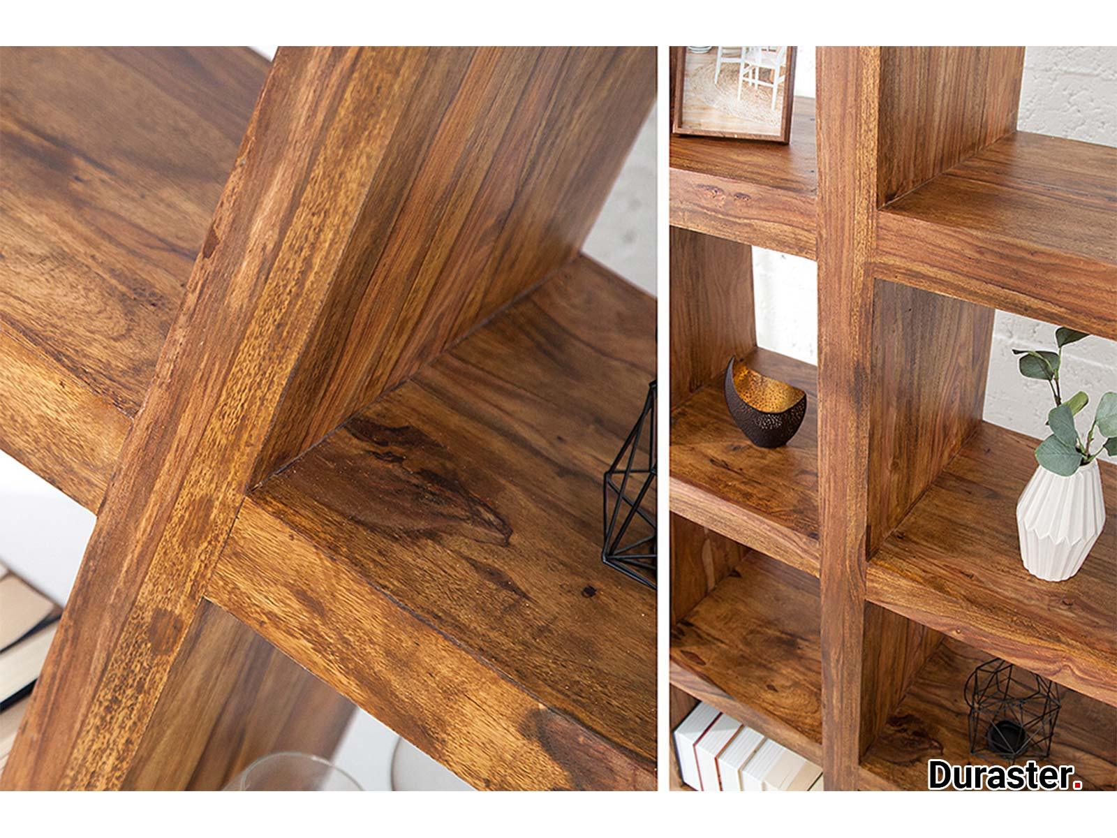 Torpedo Modern sheesham wood Room Divider Bookshelf #3 - Duraster