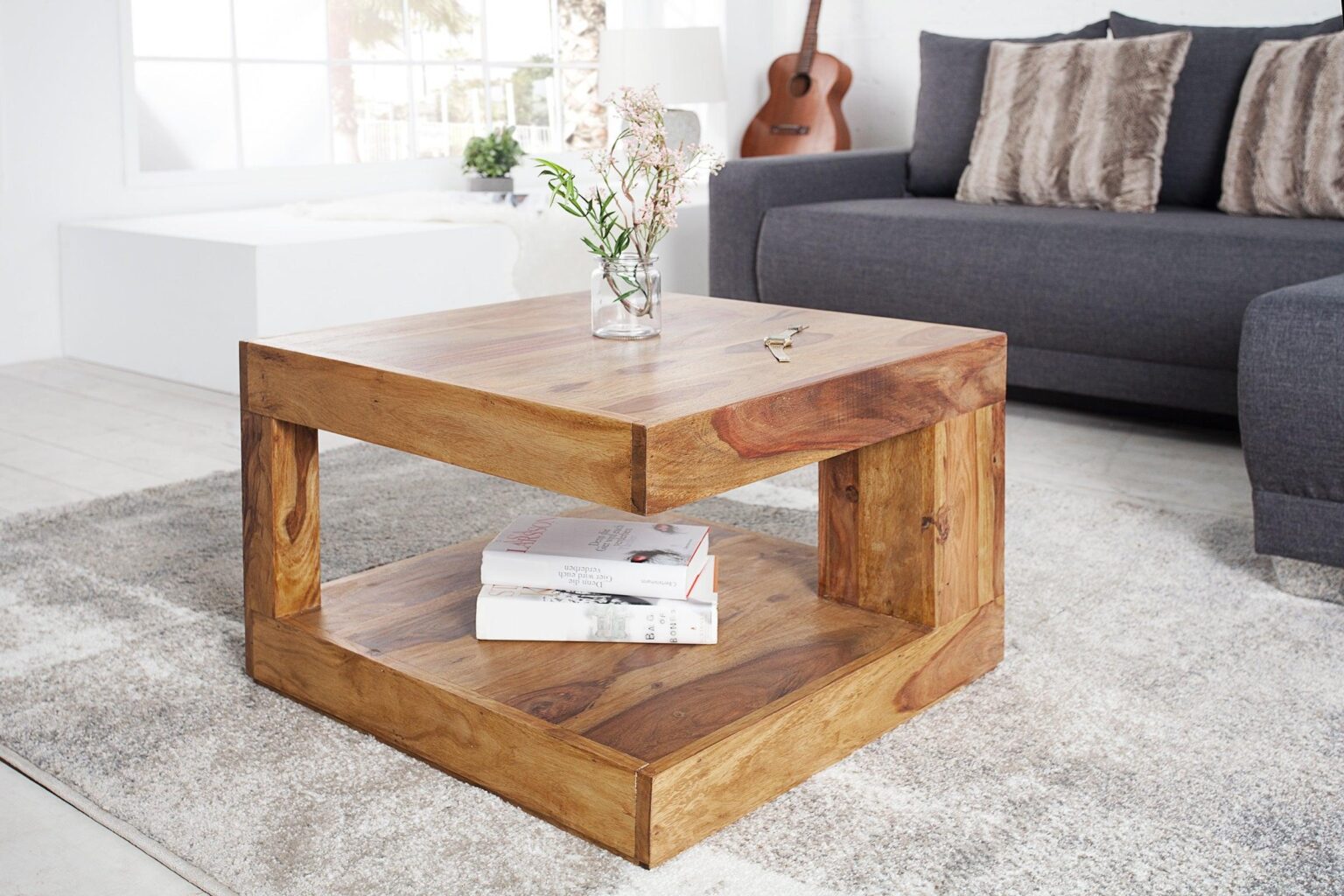 Torpedo Modern Sheesham Wood Coffee Table#2 - Duraster