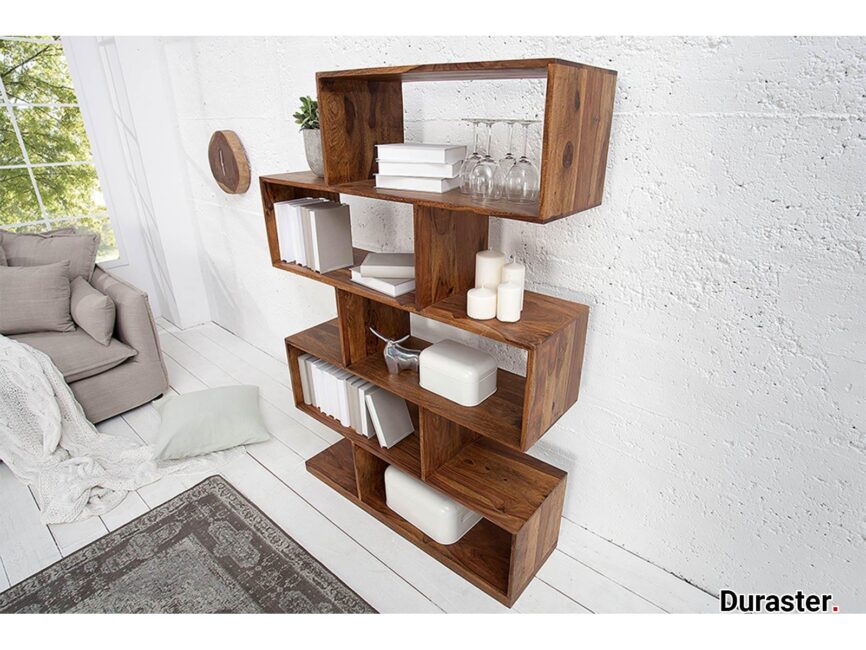 Torpedo Modern Sheesham wood Room Divider Bookshelf #2 - Duraster