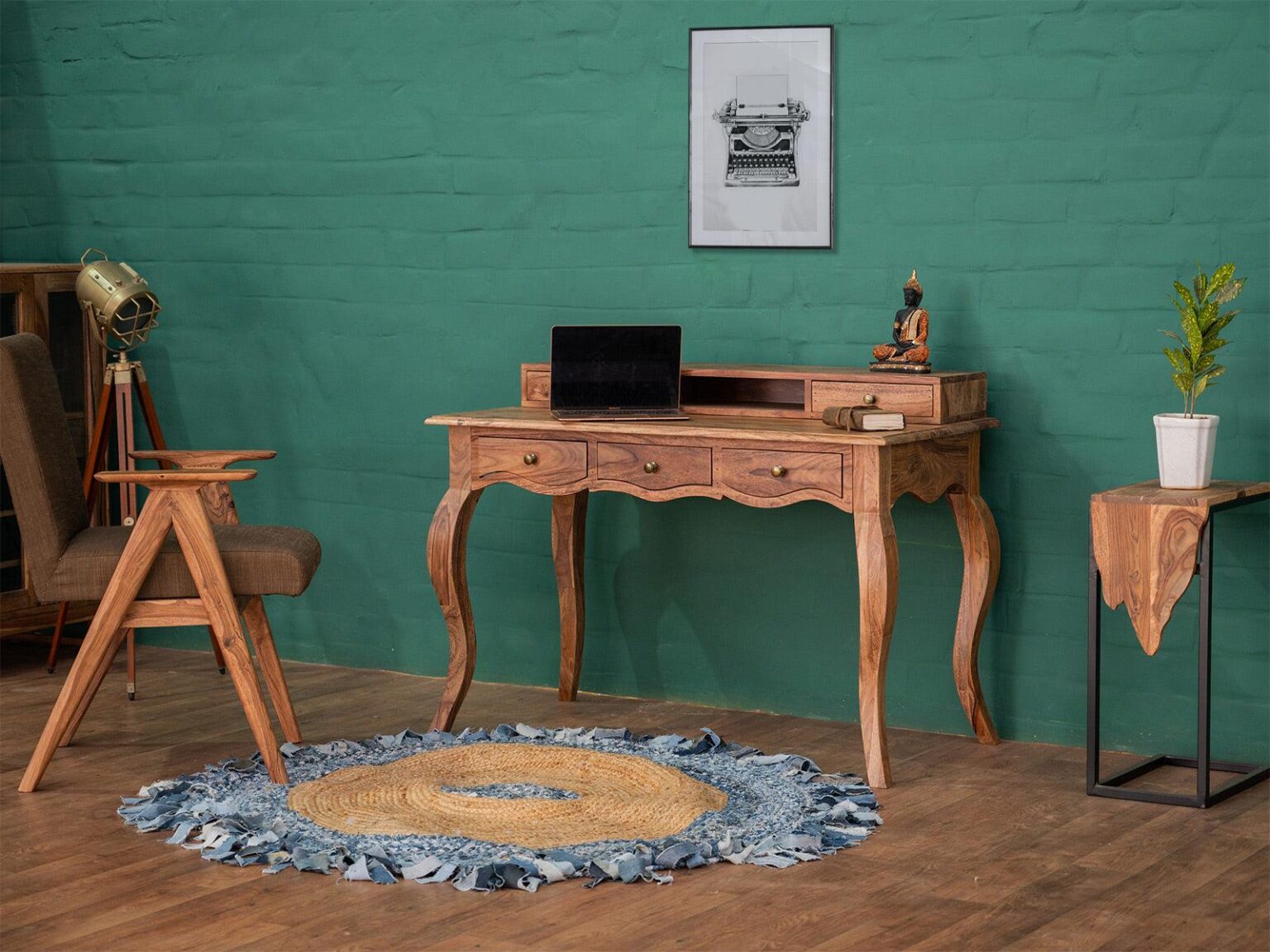 Hawkin Solid Sheesham wooden Writing Desk #1 - Duraster