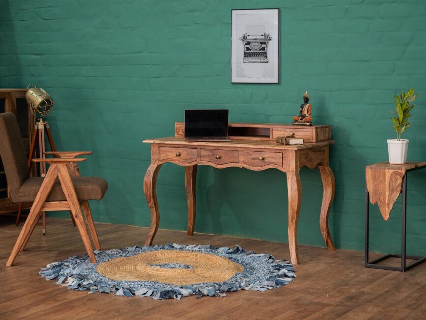 Hawkin Solid Sheesham wooden Writing Desk #1 - Duraster
