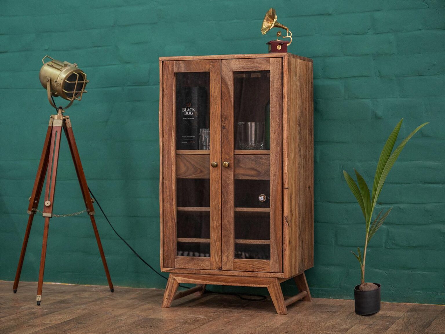 Hawkin Solid Sheesham Wood Bar Cabinet #1 - Duraster