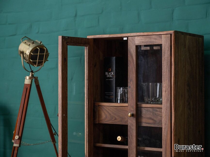 Hawkin Solid Sheesham Wood Bar Cabinet #1 - Duraster