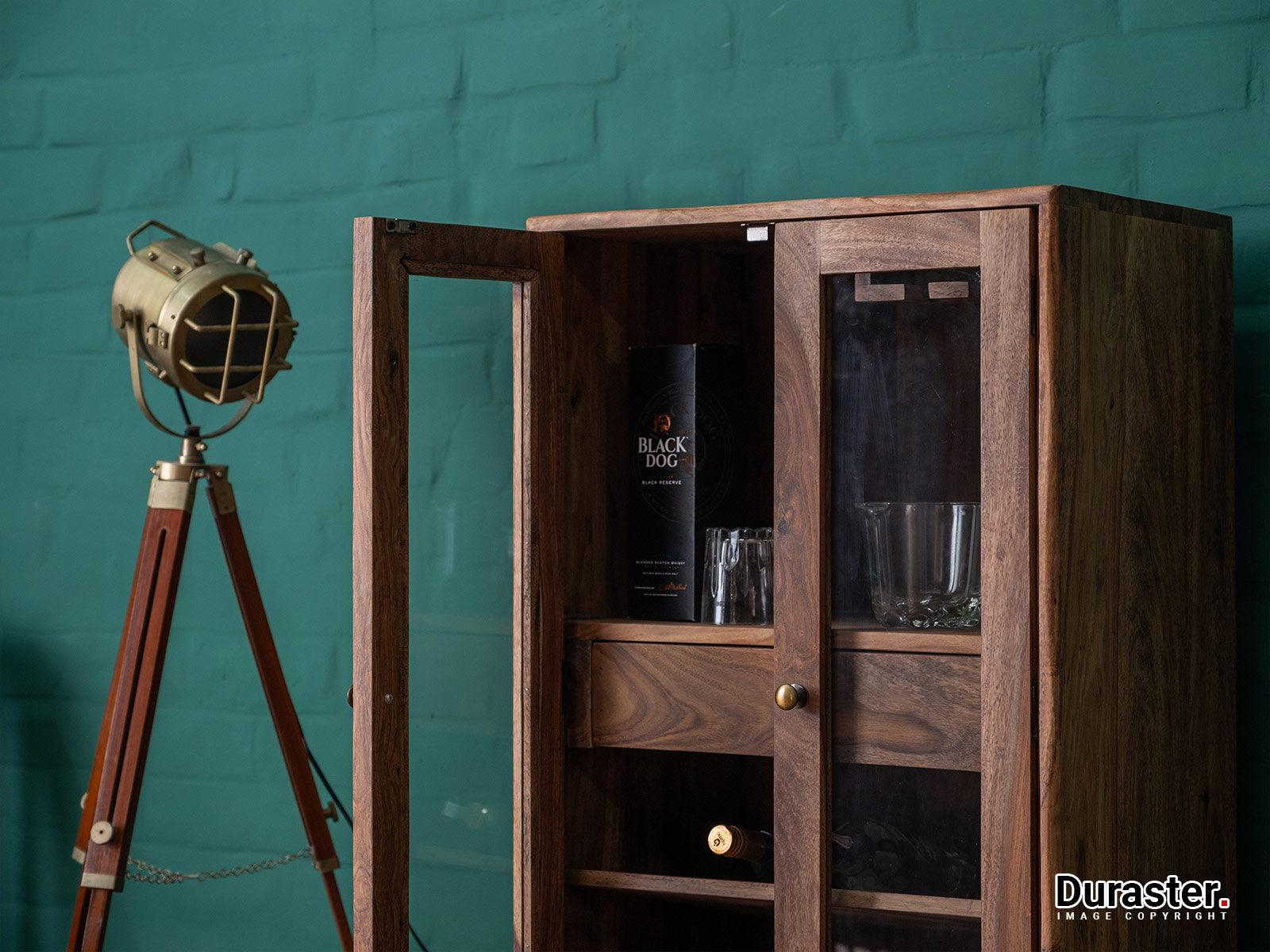 Hawkin Solid Sheesham Wood Bar Cabinet #1 - Duraster