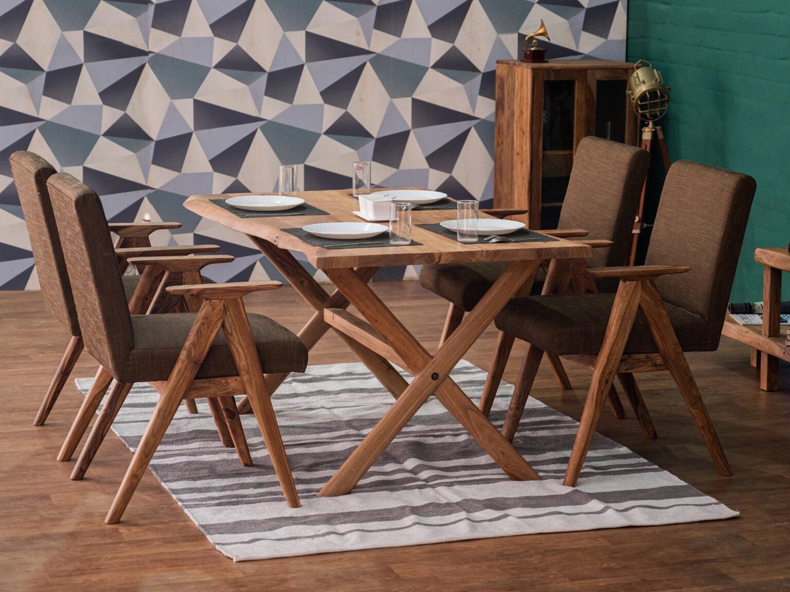 Hawkin Solid wood Handmade Live Edge Dining Set #1 - Duraster