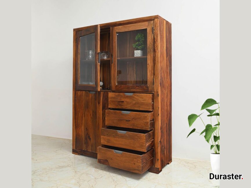 Raygoor Modern Sheesham Wood Display Cabinet #1 - Duraster